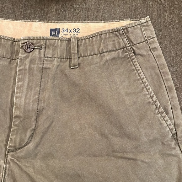 Gap Lived in Slim men’s Olive green 5 PKT Pant - Picture 4 of 8